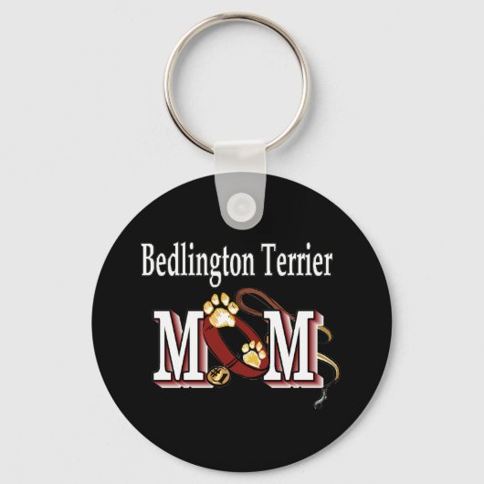 Bedlington Terrier Dog MOM Sleutelhanger (Voorkant)