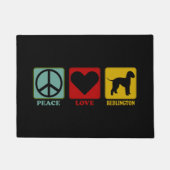 Bedlington Terrier Dog Peace Love Gift for Owner Deurmat (Voorkant)