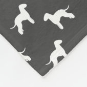 Bedlington Terrier Dog Silhouettes Pattern Grey Fleece Deken (Hoek)