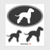 Bedlington Terrier Dog Silhouettes Sticker Set (Vel)