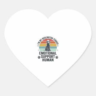 Bedlington Terrier Emotionele Ondersteuning Mens V Hart Sticker