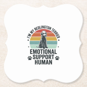 Bedlington Terrier Emotionele Ondersteuning Mens V Kartonnen Onderzetters
