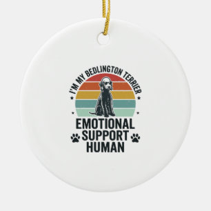 Bedlington Terrier Emotionele Ondersteuning Mens V Keramisch Ornament
