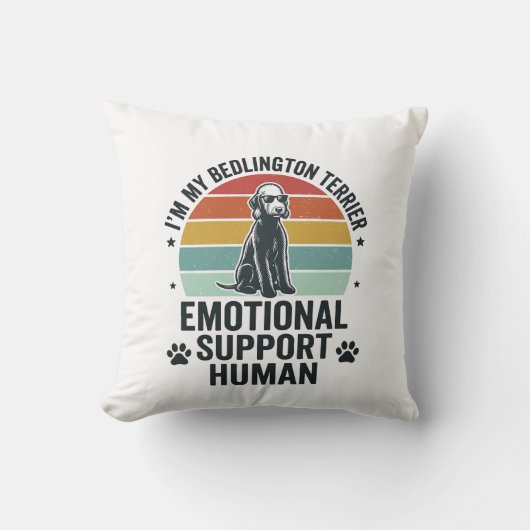 Bedlington Terrier Emotionele Ondersteuning Mens V Kussen (Voorkant)