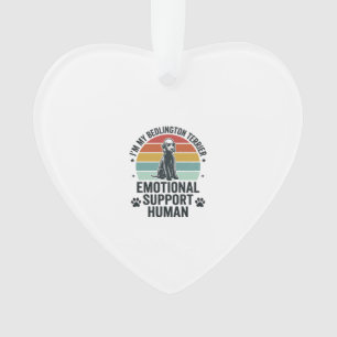 Bedlington Terrier Emotionele Ondersteuning Mens V Ornament