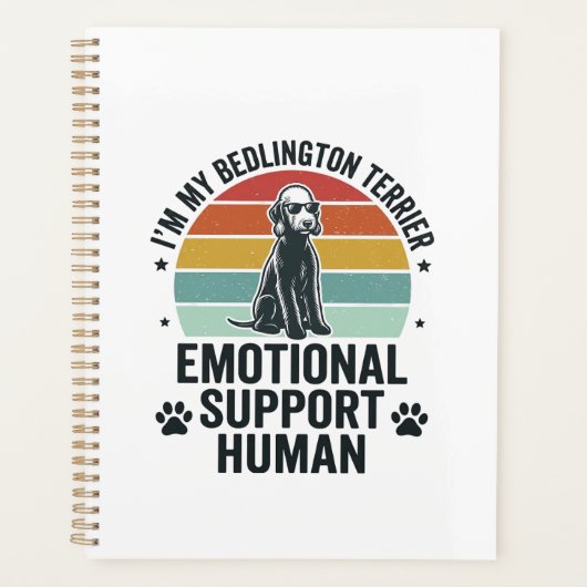 Bedlington Terrier Emotionele Ondersteuning Mens V Planner (Voorkant)