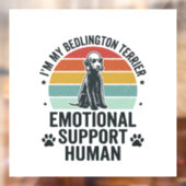 Bedlington Terrier Emotionele Ondersteuning Mens V Raamsticker (Vel 2)