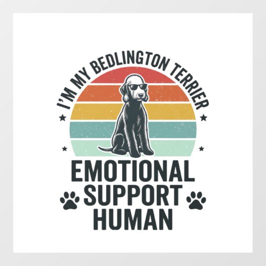Bedlington Terrier Emotionele Ondersteuning Mens V Raamsticker (Vel)