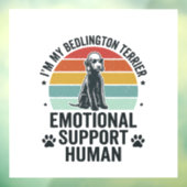 Bedlington Terrier Emotionele Ondersteuning Mens V Raamsticker (Vel 3)