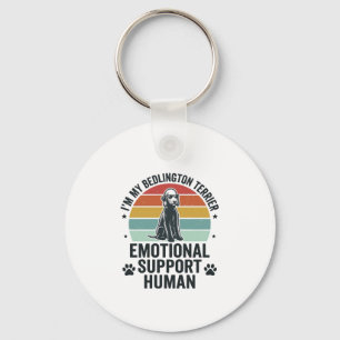 Bedlington Terrier Emotionele Ondersteuning Mens V Sleutelhanger