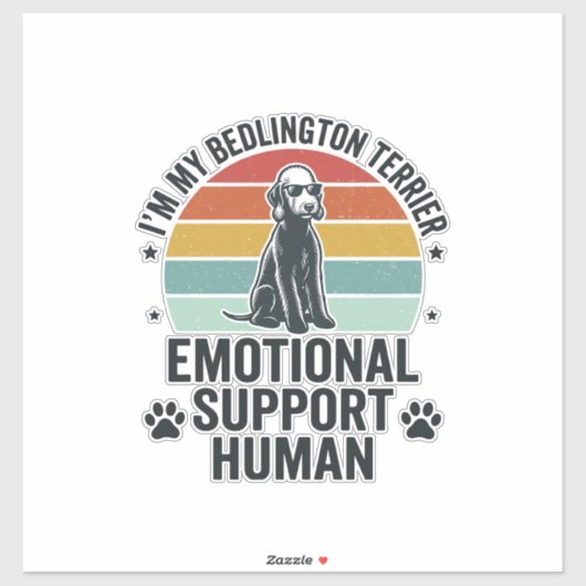 Bedlington Terrier Emotionele Ondersteuning Mens V Sticker (Vel)