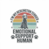 Bedlington Terrier Emotionele Ondersteuning Mens V Sticker (Voorkant)