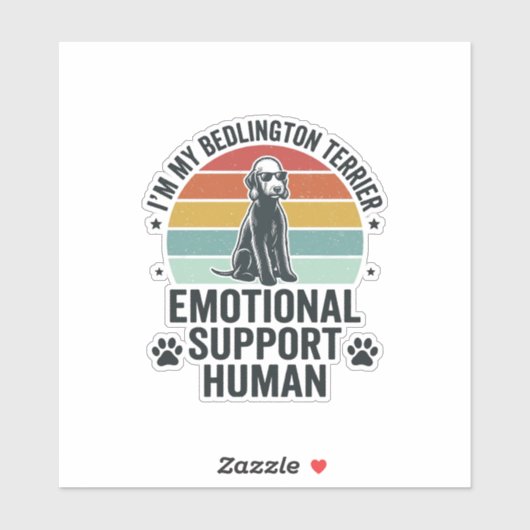 Bedlington Terrier Emotionele Ondersteuning Mens V Sticker (Vel)