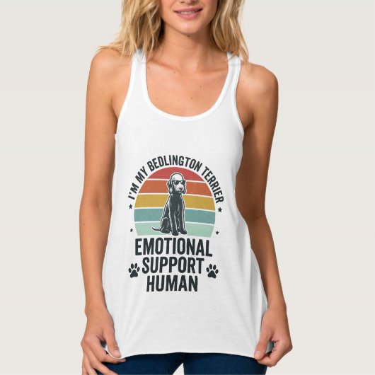 Bedlington-terriër Emotionele Ondersteuning Mens V Tanktop (Voorkant)