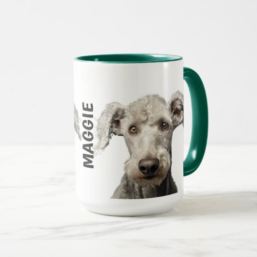 Bedlington Terrier gepersonaliseerde mok (Voorkant rechts)