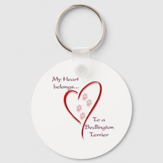 Bedlington Terrier Heart hoort erbij Sleutelhanger (Voorkant)