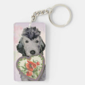 Bedlington Terrier Heart Mam Sleutelhanger (achterkant)