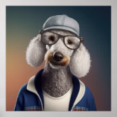 Bedlington Terrier Hipster Dog Poster (Voorkant)