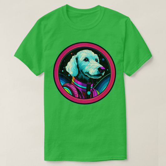 Bedlington Terriër Hond Grappige Kosmische Astrona T-shirt (Design voorkant)