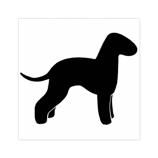 Bedlington Terrier Hond Silhouet Rubber Stamp Rubberstempel (Afrduk)