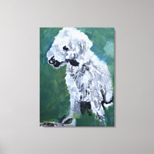 Bedlington Terrier Hondenportret Canvas Afdruk