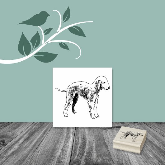 Bedlington Terrier-Hondenras Rubberstempel