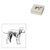 Bedlington Terrier-Hondenras Rubberstempel (Gestempeld)
