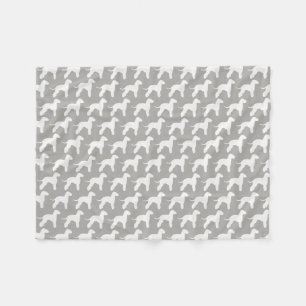 Bedlington Terrier Hondenras Silhouettes Pattern Fleece Deken