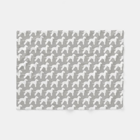 Bedlington Terrier Hondenras Silhouettes Pattern Fleece Deken (Voorkant (Horizontaal))