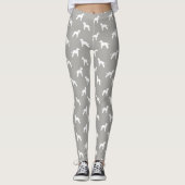 Bedlington Terrier Hondenras Silhouettes Pattern Leggings (Voorkant)