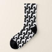 Bedlington Terrier Hondenras Silhouettes Pattern Sokken (Links - buitenkant)