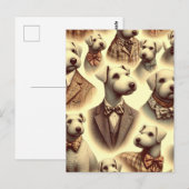 Bedlington Terrier Illustratie Briefkaart (Voorkant / Achterkant)