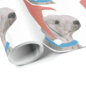 Bedlington Terrier in Santa Hat Wrapping Paper Cadeaupapier (Rol Hoek)