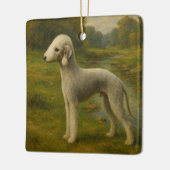 Bedlington Terrier Keramisch Ornament (Links)