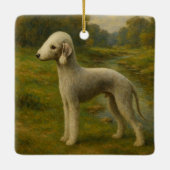 Bedlington Terrier Keramisch Ornament (Achterkant)
