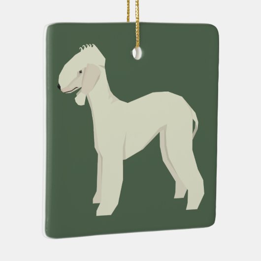 Bedlington Terrier Keramisch Ornament (Rechts)