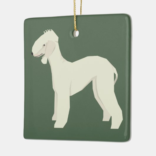 Bedlington Terrier Keramisch Ornament (Links)