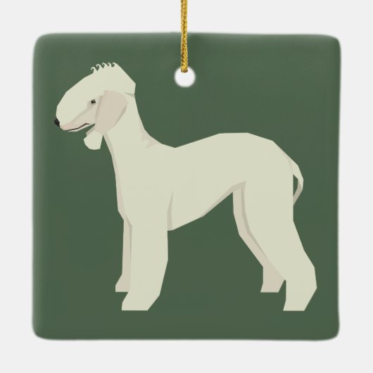 Bedlington Terrier Keramisch Ornament (Achterkant)
