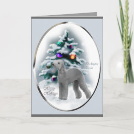Bedlington Terrier-kerstcadeaus Feestdagen Kaart