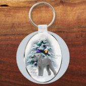 Bedlington Terrier-kerstcadeaus Sleutelhanger (Voorkant)