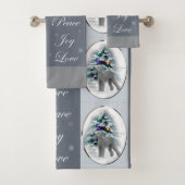Bedlington Terrier Kerstmis Bad Handdoek (Insitu)