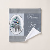 Bedlington Terrier Kerstmis Bad Handdoek (Wasdoekje)