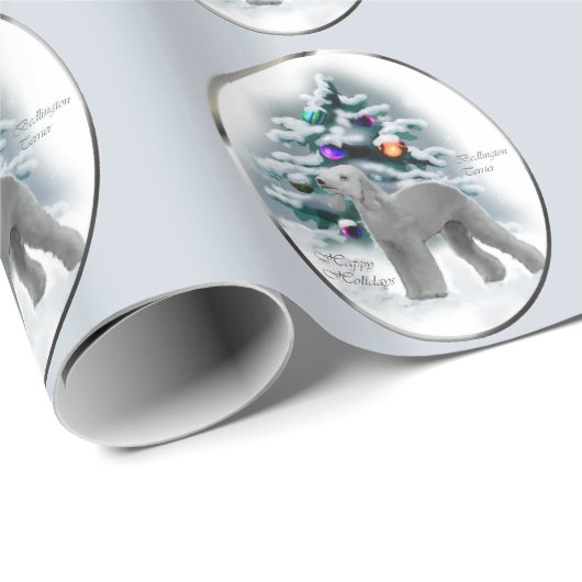 Bedlington Terrier Kerstmis Cadeaupapier (Rol Hoek)