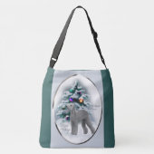 Bedlington Terrier Kerstmis Crossbody Tas (Achterkant)