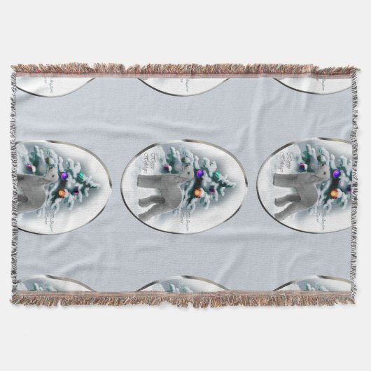 Bedlington Terrier Kerstmis Deken (Voorkant)