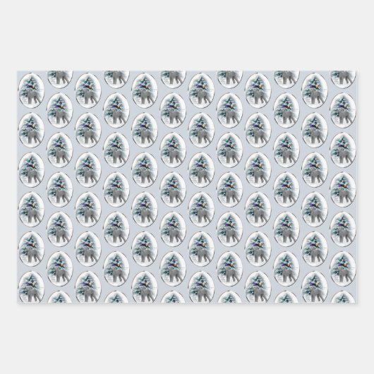 Bedlington Terrier Kerstmis Inpakpapier Vel (Voorkant)