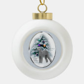 Bedlington Terrier Kerstmis Keramische Bal Ornament (Voorkant)