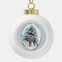 Bedlington Terrier Kerstmis Keramische Bal Ornament