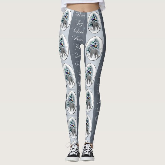 Bedlington Terrier Kerstmis Leggings (Voorkant)