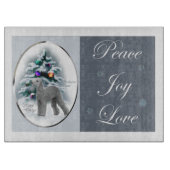 Bedlington Terrier Kerstmis Snijplank (Voorkant)
